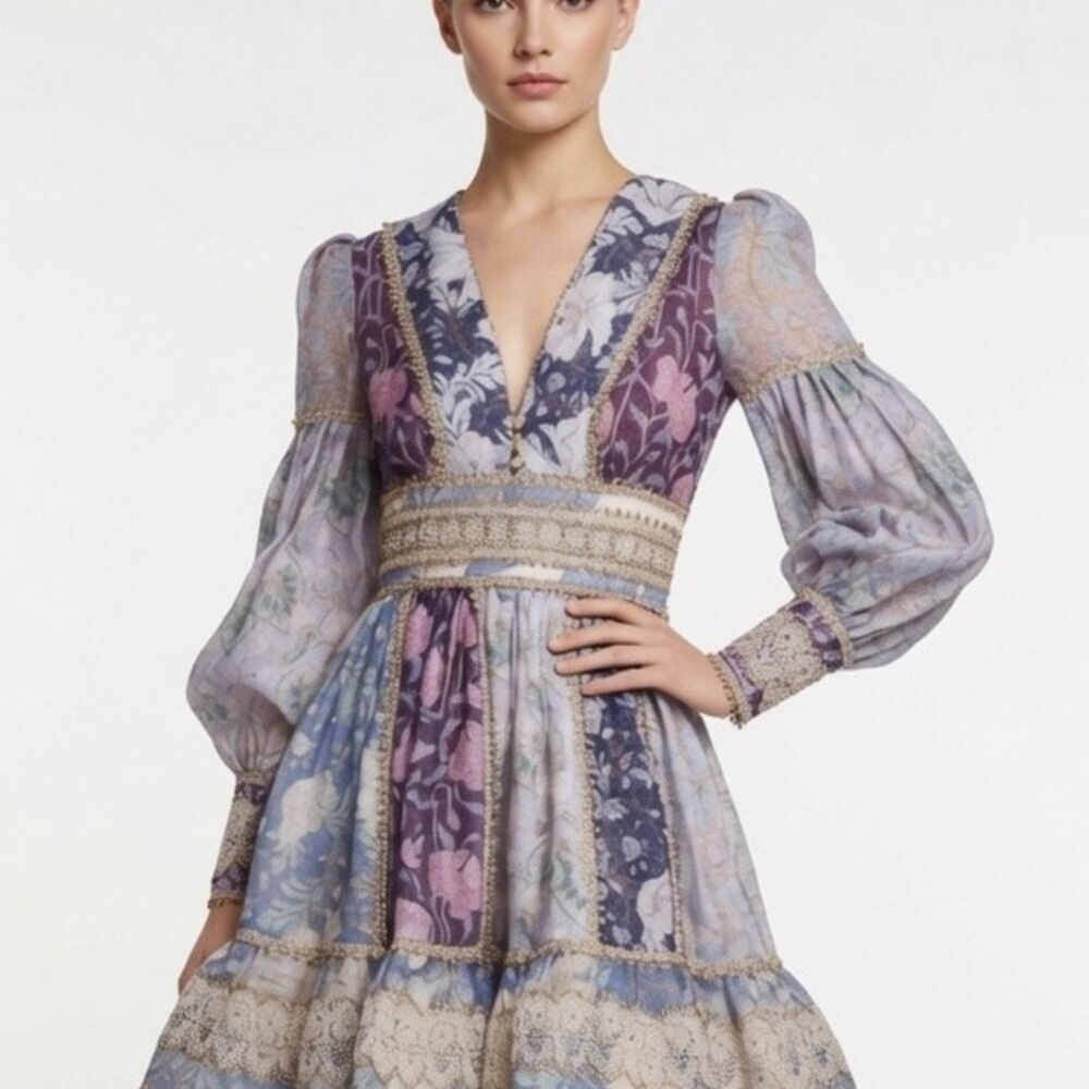 Zimmermann celestial purple patchwork